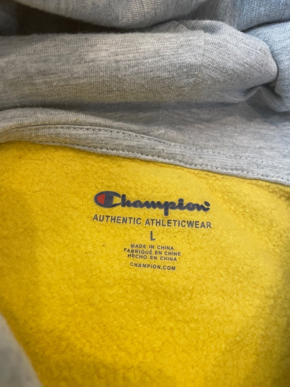 Champion Yellow Pullover Hoodie with Script Logo - Picture 4 of 5